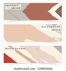 Abstract painting, strokes and doodles banner set. Website header with place for your text, social media advertisement. Hand drawn texture creative abstract design, sale brochure templates. Modern art