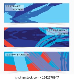 Abstract painting, strokes and doodles banner set. Website header with place for your text, social media advertisement. Hand drawn texture creative abstract design, sale brochure templates. Modern art