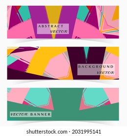 Abstract painting, strokes and doodles banner set. Website header with place for your text, social media advertisement. Hand drawn texture creative abstract design, sale brochure templates. Modern art