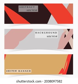 Abstract painting, strokes and doodles banner set. Website header with place for your text, social media advertisement. Hand drawn texture creative abstract design, sale brochure templates. Modern art