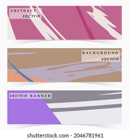 Abstract painting, strokes and doodles banner set. Website header with place for your text, social media advertisement. Hand drawn texture creative abstract design, sale brochure templates. Modern art