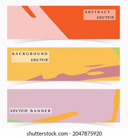 Abstract painting, strokes and doodles banner set. Website header with place for your text, social media advertisement. Hand drawn texture creative abstract design, sale brochure templates. Modern art