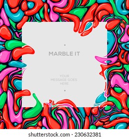 Abstract painting template. Handmade texture marble technique, vector illustration. 
