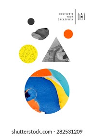 Abstract painting template. Handmade texture 
