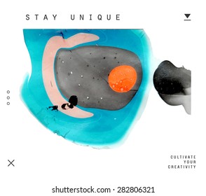 Abstract painting template. Handmade texture 