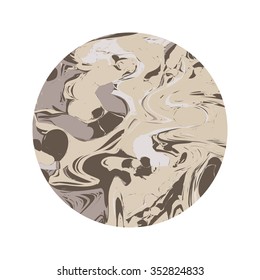 Abstract painting template with round shape, handmade marble texture