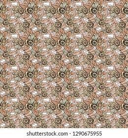 Abstract painting universal freehand seamless pattern with roses. Graphic design for background, card, banner, poster, cover, invitation, header or brochure. Hand drawn vector texture.