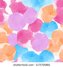Abstract painting universal freehand watercolor seamless pattern. Graphic design for background, card, banner, poster, cover, invitation, placard, header or brochure. Hand drawn vector texture