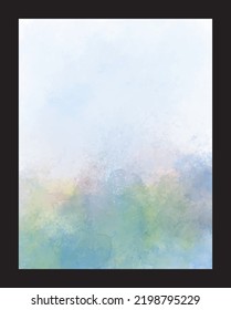 Abstract painting using watercolors. Design for your date, postcard, banner, logo.