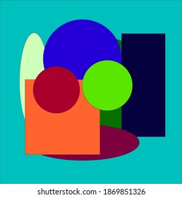 Una pintura abstracta. Formas geométricas de color vectorial. Elementos para fondos de escritorio, postales. Imagen aislada del vector.