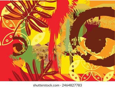 Abstract painting, wall art, vector design illustration. creative graphic design with textured shapes. minimalist abstract geometric face. EPS 10