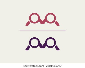abstract pair of glasses. letter m abstract.