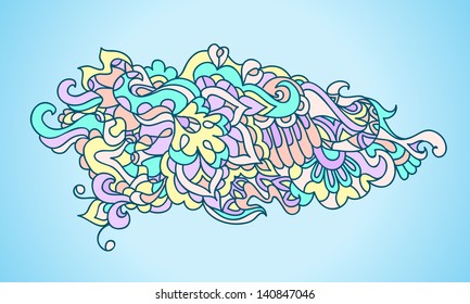 abstract paisley backgound pastel ornament