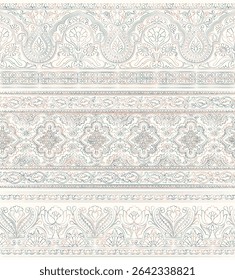 abstract paisley border pattern on background
