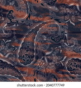 Abstract paisley pattern on camouflaged background