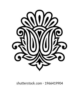 Abstract paisley pattern on white