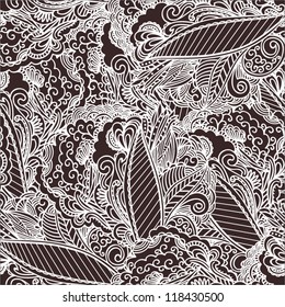 Abstract paisley pattern. White lace