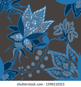 Abstract paisley seamless pattern in beautiful style. Abstract vector indian batik background. Textile print design. Fabric texture print. Classic ornamental paisley for any purposes