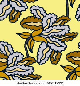 Abstract paisley seamless pattern in beautiful style. Abstract vector indian batik background. Textile print design. Fabric texture print. Classic ornamental paisley for any purposes