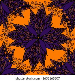 Abstract paisley seamless pattern in beautiful style. Abstract vector indian batik background. Textile print design. Fabric texture print. Classic ornamental paisley for any purposes