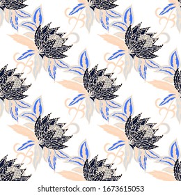 Abstract paisley seamless pattern in beautiful style. Abstract vector indian batik background. Textile print design. Fabric texture print. Classic ornamental paisley for any purposes