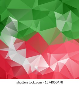Abstract pakistan tehreek insaf flag with white red and green colour gradient low poly low polygonal vector background