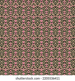 Abstract Pakistani Chinese flourish pattern wallpaper. illustration for oriental design. Red, white, green, and black colors. Seamless background.