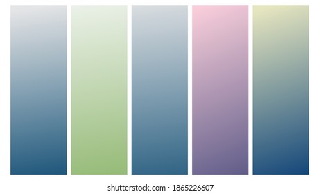Abstract pale dark colors gradient design set. Retro style grungy dirty vintage style colors. Blank editable gradient mesh background texture illustration