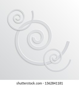 Abstract pale gray spiral pattern. Simple gray and white geometric shapes