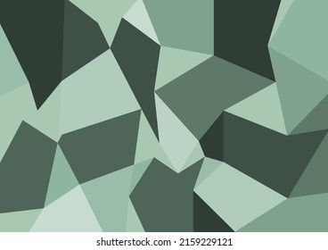 Abstrakter, hellgrüner und grauer, geometrischer Hintergrund aus Polygon. Low-Poly-strukturierte Dreiecksformen als Vektorgrafik. Mosaikmuster.