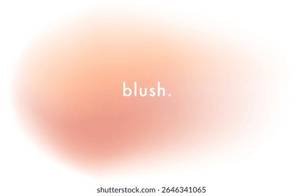 Forma de gradiente rosa pálido abstrato com efeito de aura suave borrado. Textura de gradação de cor pastel em tons rosa de pêssego. Ilustração vetorial holográfica sobre fundo branco para design de beleza e cosméticos