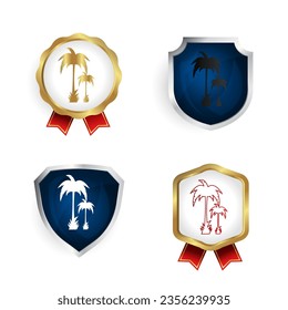 Abstract Palm Badge and Label Collection, can be used for business designs, presentation designs or any suitable designs.