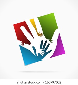 Abstract palm hand concept symbol vector illustration