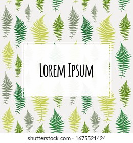 Abstract Palm Leaf Background with Frame. Vector Illustration EPS10