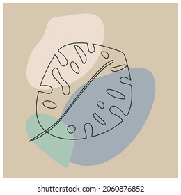 An abstract palm leaf element of nature. Organic leaf.