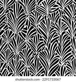 Abstract palm leaf repeat pattern. Vector illustration seamless pattern background