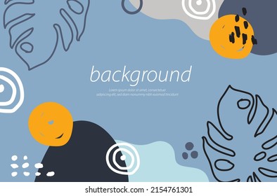 abstract palm leaf space blue background element concepts art design illustration vector