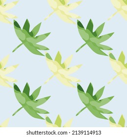 Abstract palm leaves tropical seamless pattern. Creative leaf endless wallpaper. Exotic hawaiian jungle backdrop. Rainforest background. Design for fabric , textile print, wrapping, cover