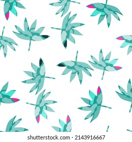 Abstract palm leaves tropical seamless pattern. Creative leaf endless wallpaper. Exotic hawaiian jungle backdrop. Rainforest background. Design for fabric , textile print, wrapping, cover