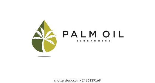 Vector abstracto del diseño del logotipo de la palma. Vector Premium