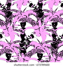Abstract palm seamless pattern. Tropical background.