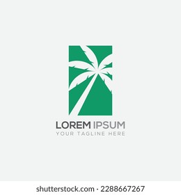 abstract palm tree colorful vector logo template