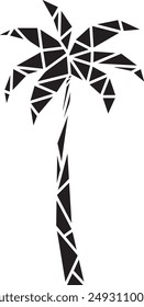 Abstract palm tree polygonal silhouette illustration. Abstract retro geometric palm tree illustration design.