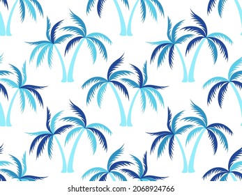 Abstract palm tree seamless pattern vector design. Exotic jungle plants fabric ornament. Coconut palm tree wallpaper in hawaiian style. Nature elements illustration. Summer fashion print.