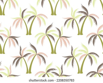 Abstract palm tree seamless pattern vector design. Exotic garden plants textile ornament. Coconut palm tree silhouettes on white. Outdoor landscape illustration. Fashion fabric print.