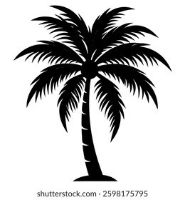 Abstract Palm Tree Silhouette – Modern Minimalist Tropical Tree Art
