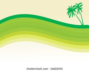 abstract palm tree and waves wallpaper