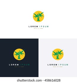 Abstract palm vector logo template.