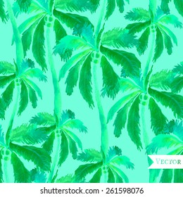 Abstract palm vector seamless pattern. 