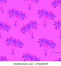 Abstract palm watercolor seamless background. Palm background.